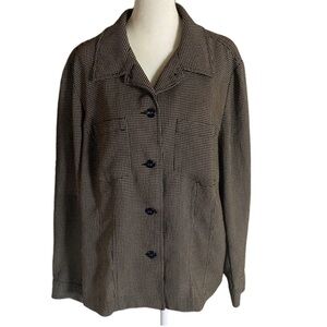 Emma James Women's Houndstooth Blazer Jacket. Size 16W.